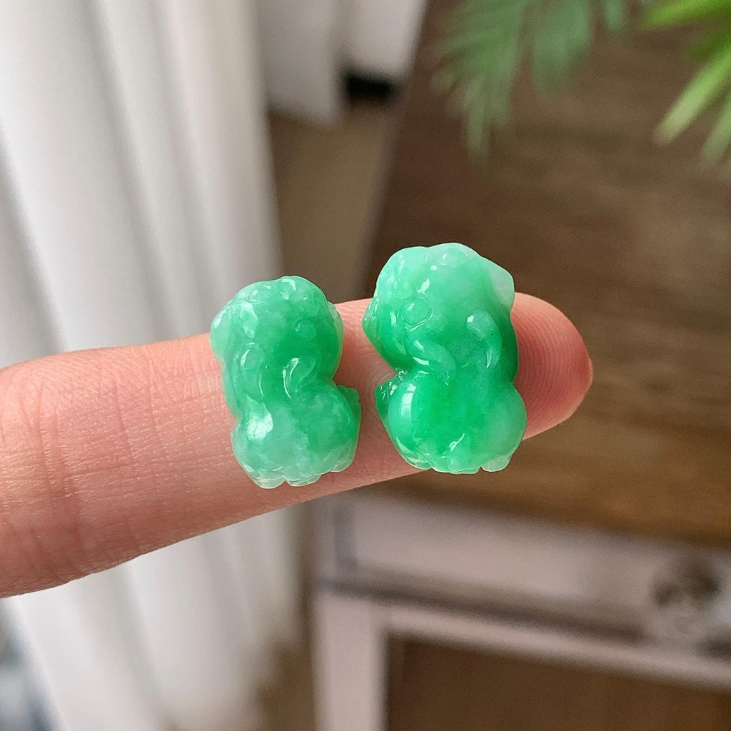 细糯种 满绿貔貅吊坠耳饰手饰 天然缅甸A货翡翠（yc703368）