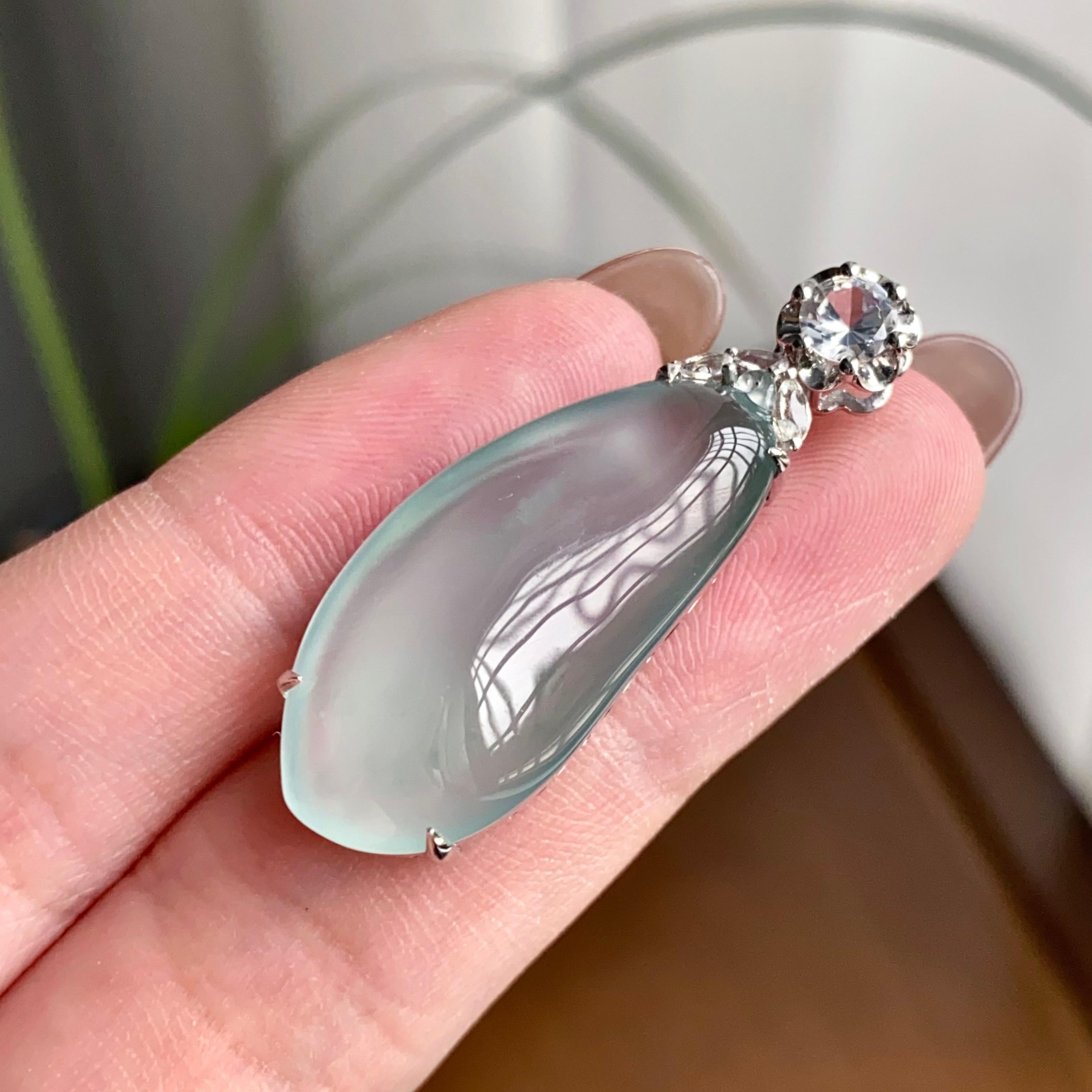 18k金钻镶冰玻种晴底福瓜吊坠（yc260820）