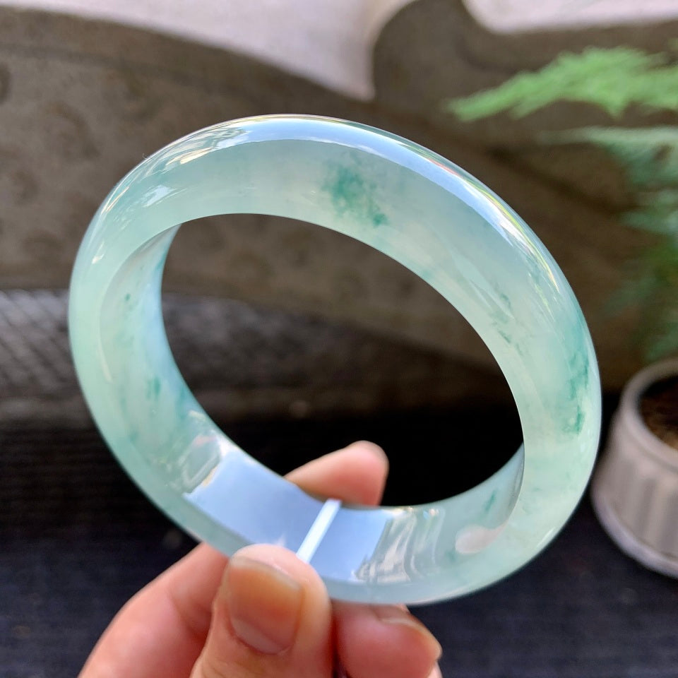 冰种飘花轮胎手镯（58mm）（TF06303323）