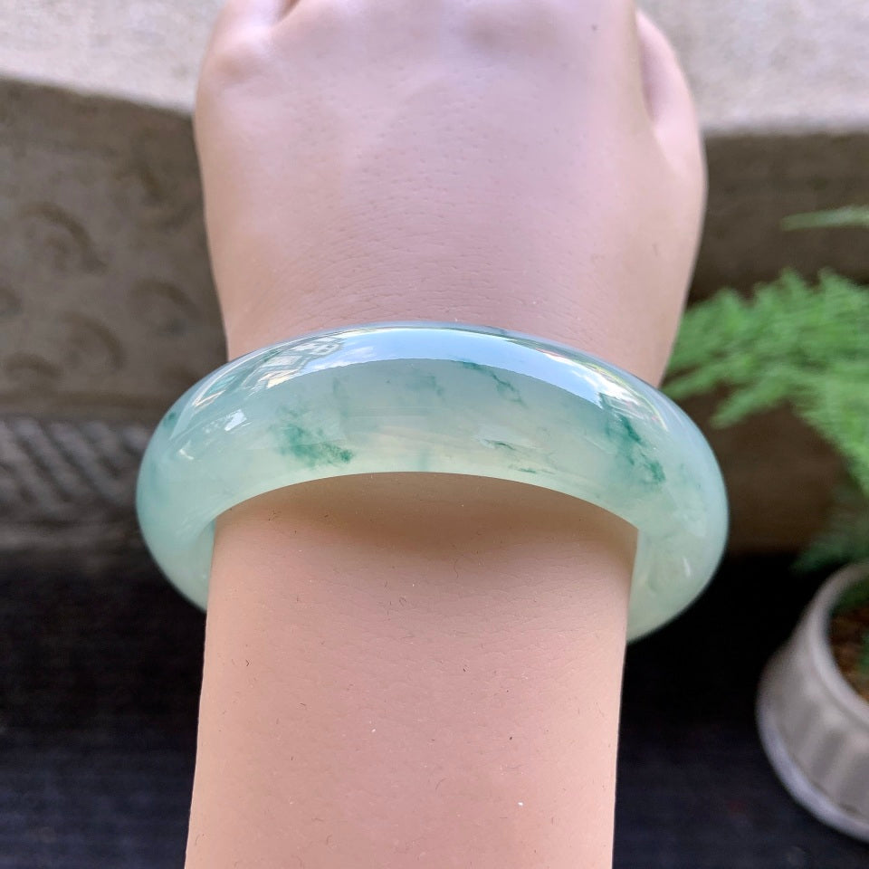 冰种飘花轮胎手镯（58mm）（TF06303323）
