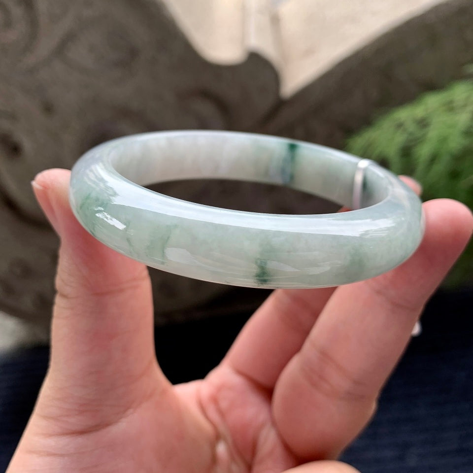 糯种飘花平安镯（58.7mm）（yc090942）
