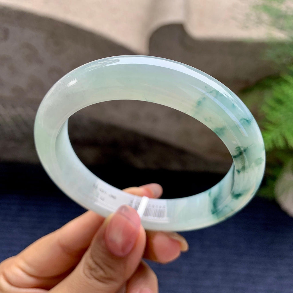 细糯种飘花平安镯（57.1mm）（yc280875）