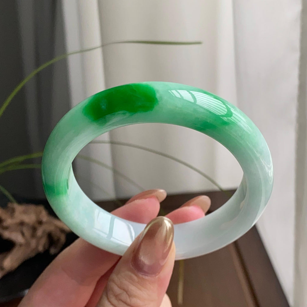 细糯种白底青平安镯（56圈）（yc259454）