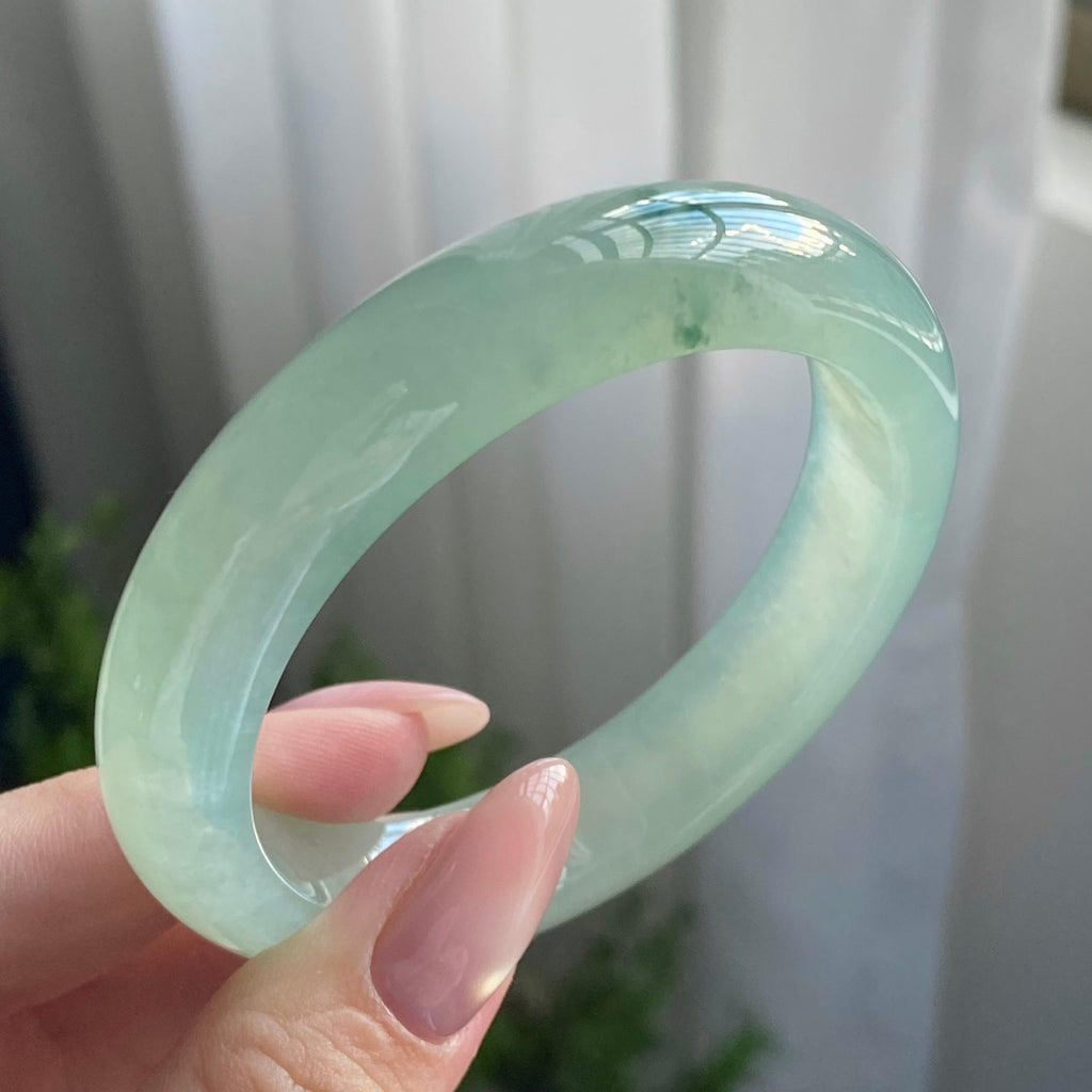 冰种晴底飘花平安镯（53圈）（yc228617）