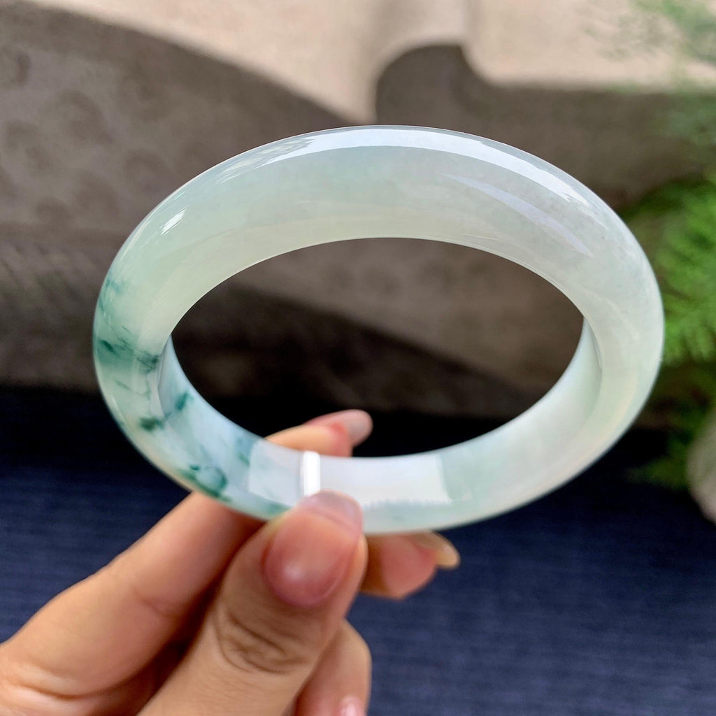 细糯种飘花平安镯（57.1mm）（yc280875）