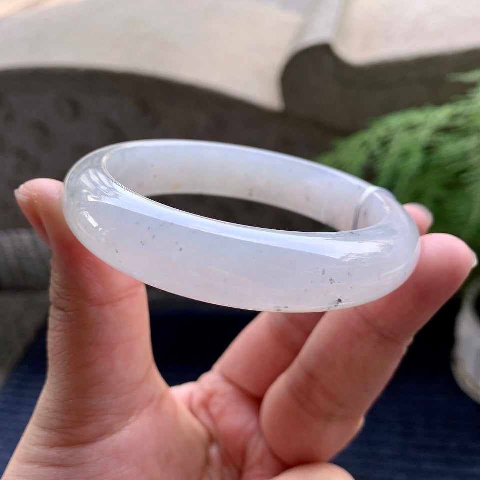 糯冰种乌鸡平安镯（58.4mm）（yc093306）