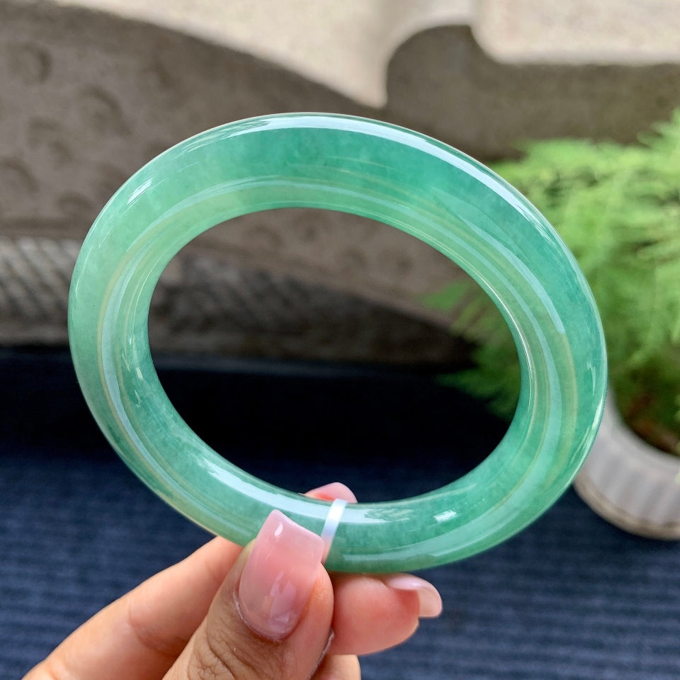 细糯种油青圆条手镯（57.1mm）（yc093336）