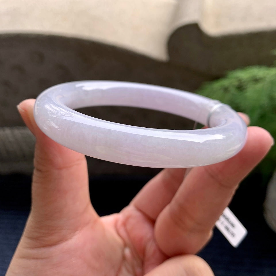 细糯种淡紫罗兰圆条手镯（57.6mm）（yc107656）