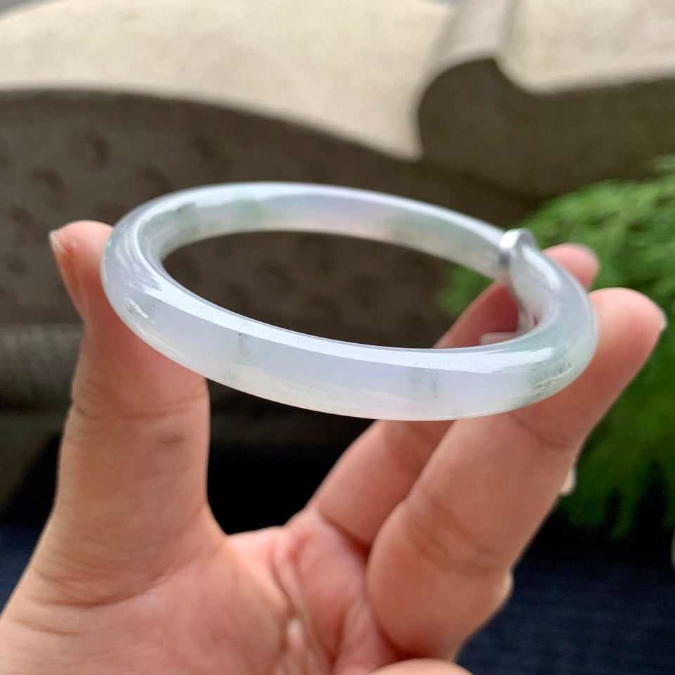 细糯种淡紫罗兰圆条手镯（56.3mm）（yc110759）