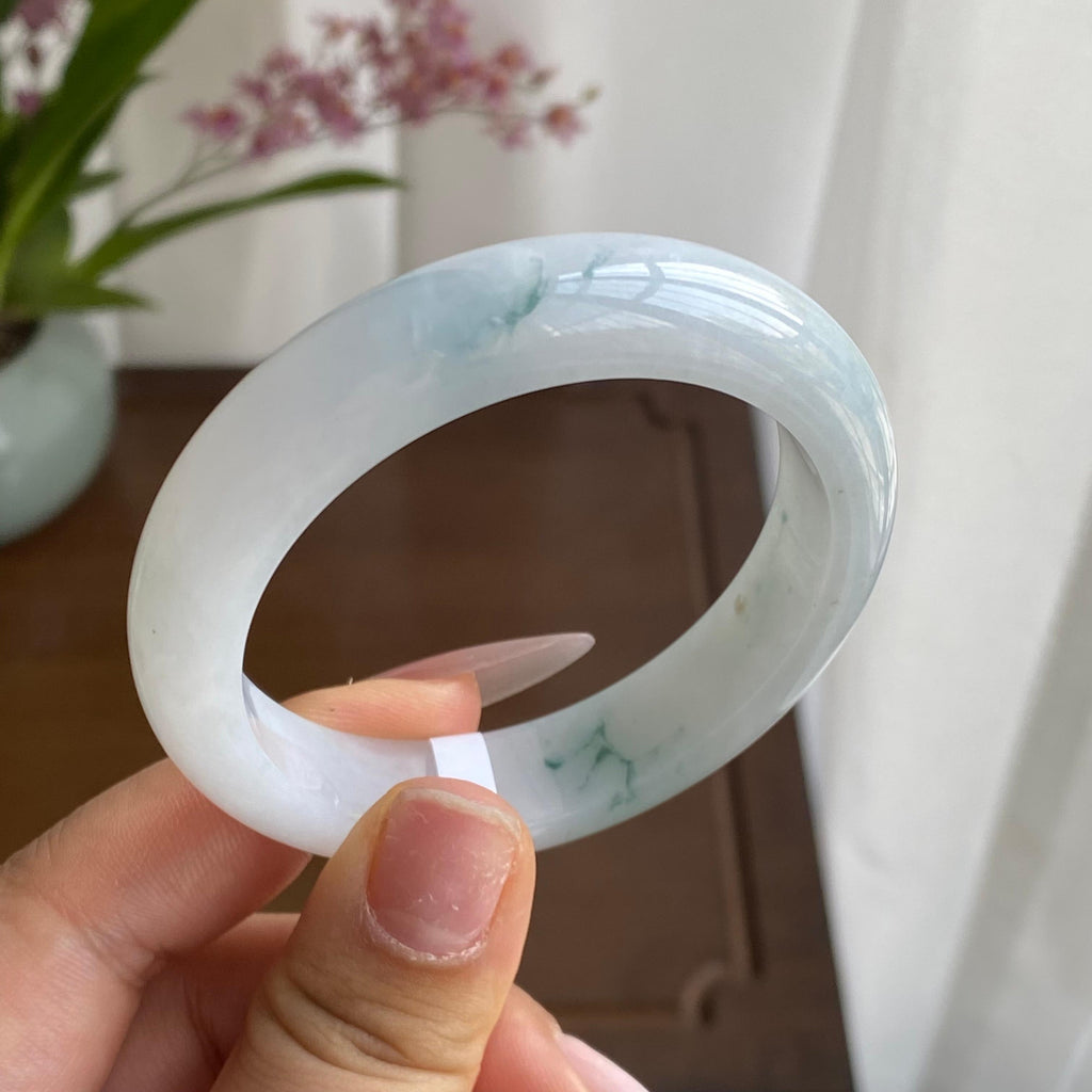 糯冰种飘花手镯（52圈）（yc298270）