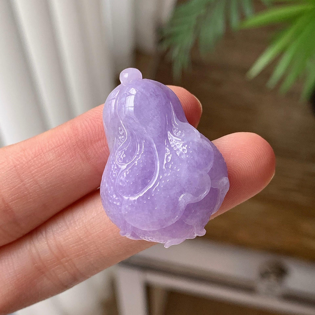 细糯种 紫罗兰白菜吊坠 天然缅甸A货翡翠（yc703367）