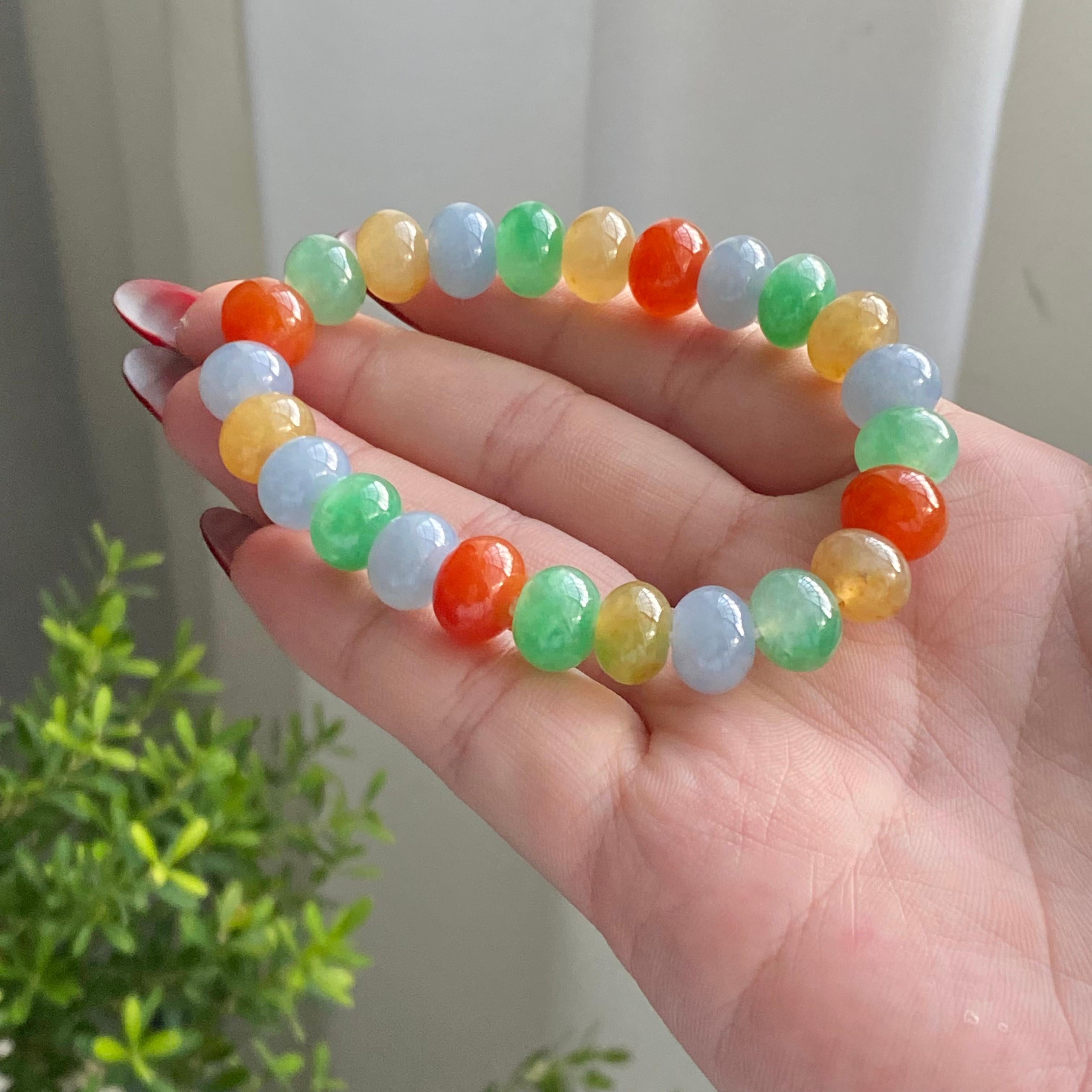 糯冰种多宝灯笼珠单圈手串（24颗）（yc215252）