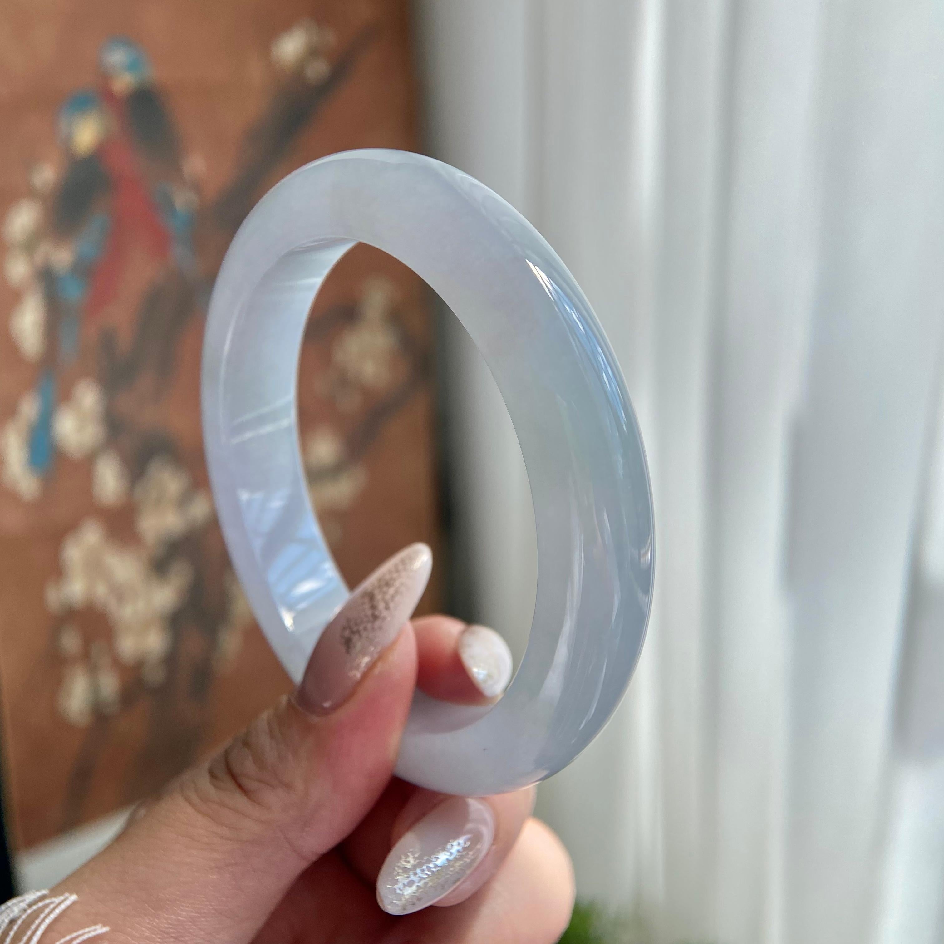 糯冰种淡春彩平安镯（59圈）（yc209984）