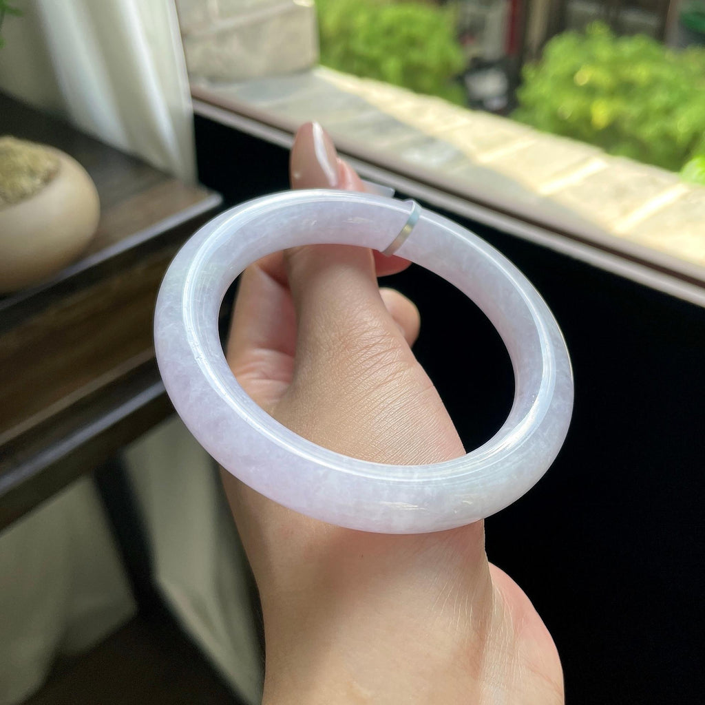 糯种粉紫罗兰圆条美人条 56圈 天然缅甸A货翡翠（yc693168）