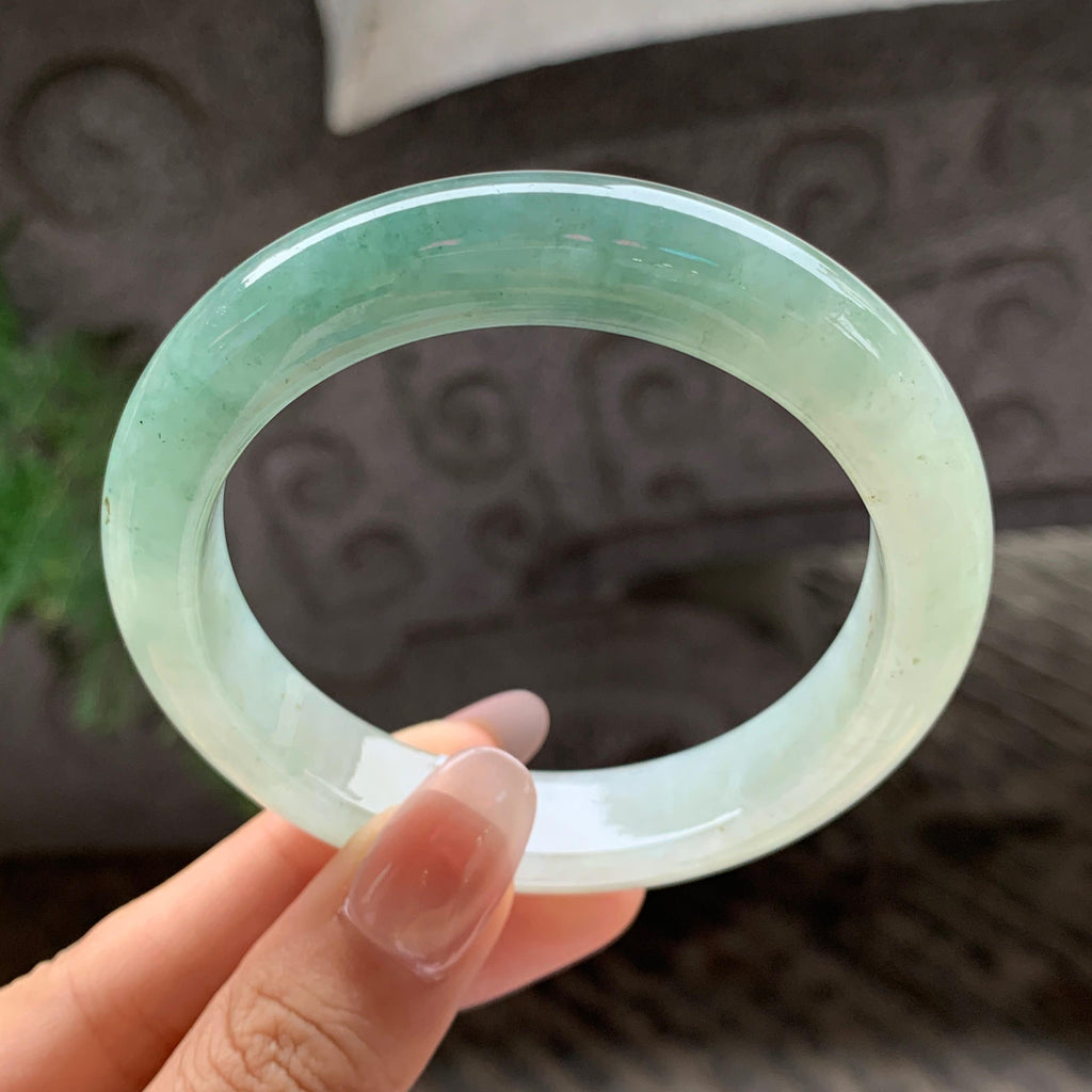 细糯种湖水绿半山水正圈平安扣 55.7圈 天然A货缅甸翡翠（yc693087）