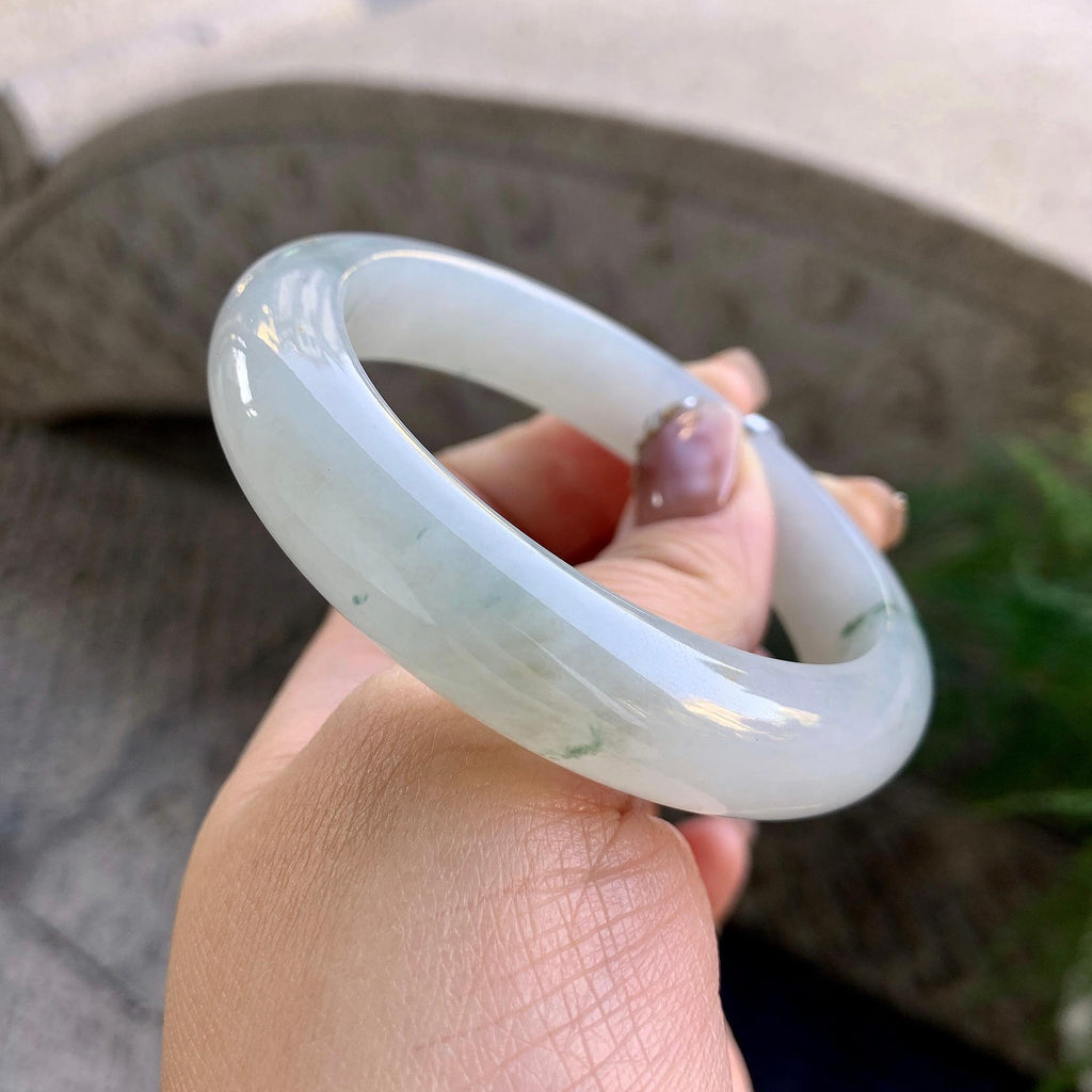 糯冰种飘花平安镯（57mm）（yc276211）