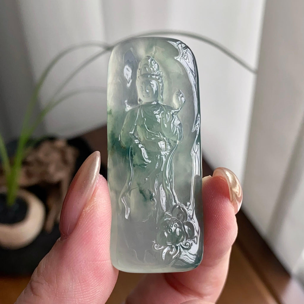 冰种飘花度母吊坠（yc260837）