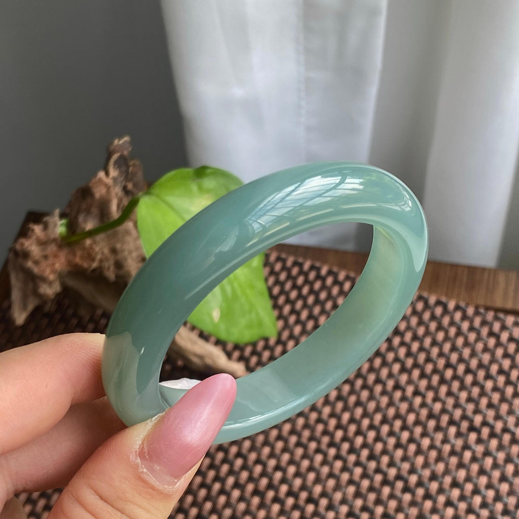 细糯种湖水绿正圈手镯（56）（yc280816）