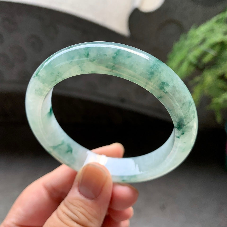 细糯种飘花平安镯（55.7mm）（yc098971）