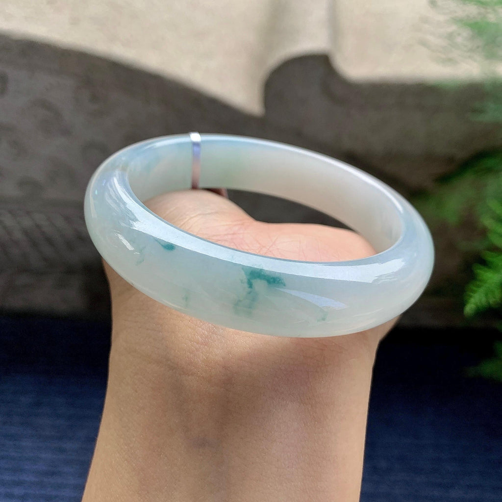 细糯种飘花平安镯（56.3mm）（yc280854）