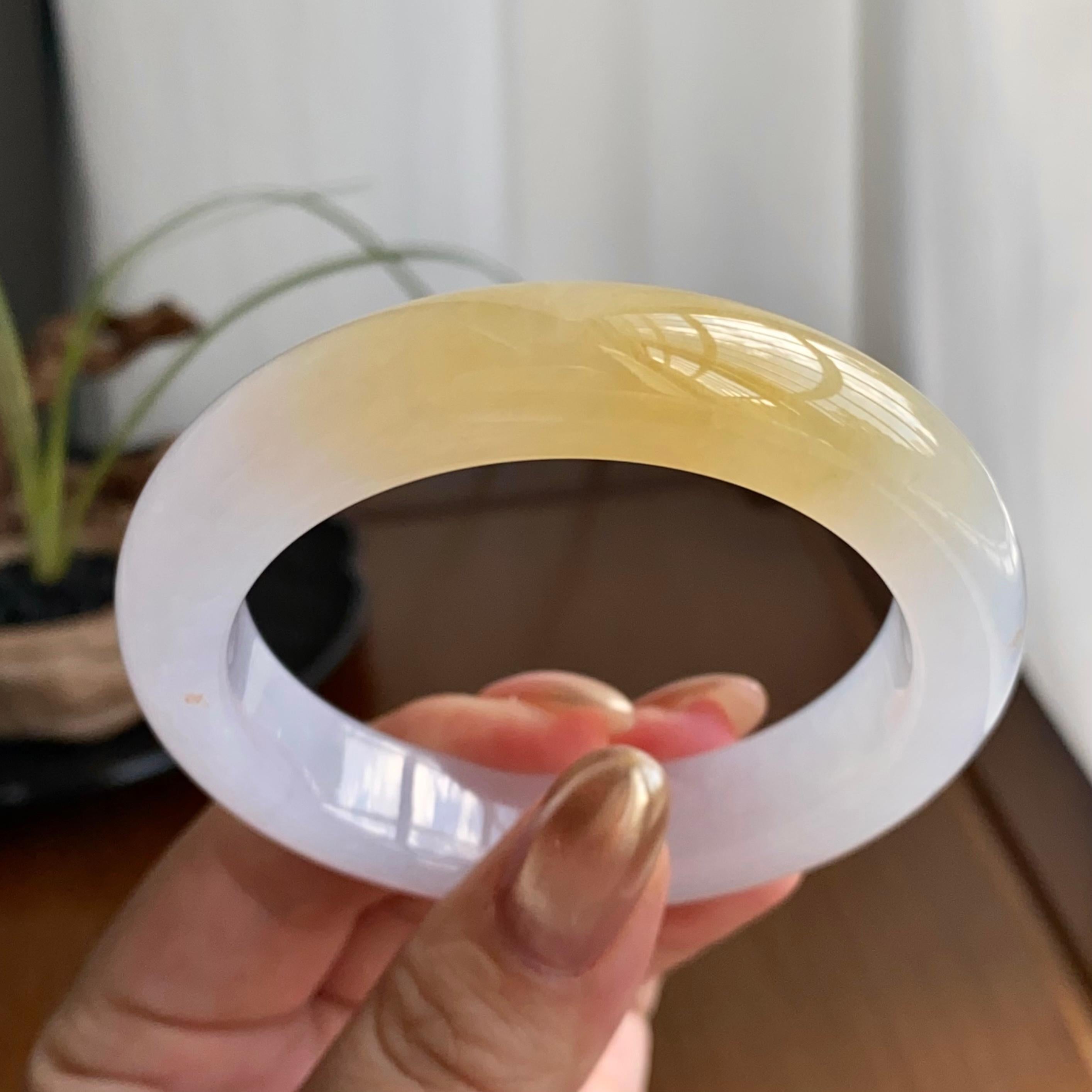 糯冰种黄翡平安镯（52圈）（yc258952）