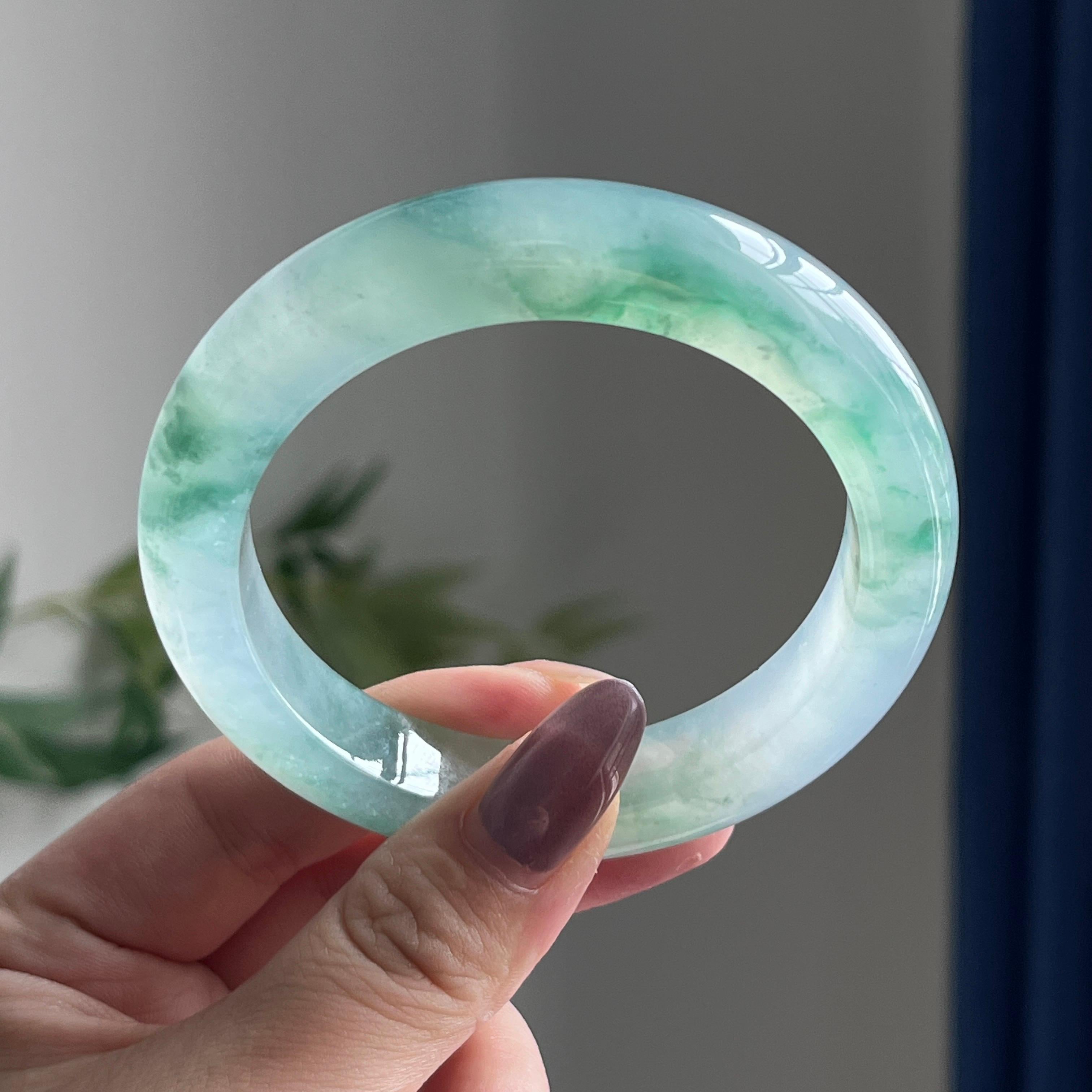 冰种飘花平安镯（58圈）（yc197911）