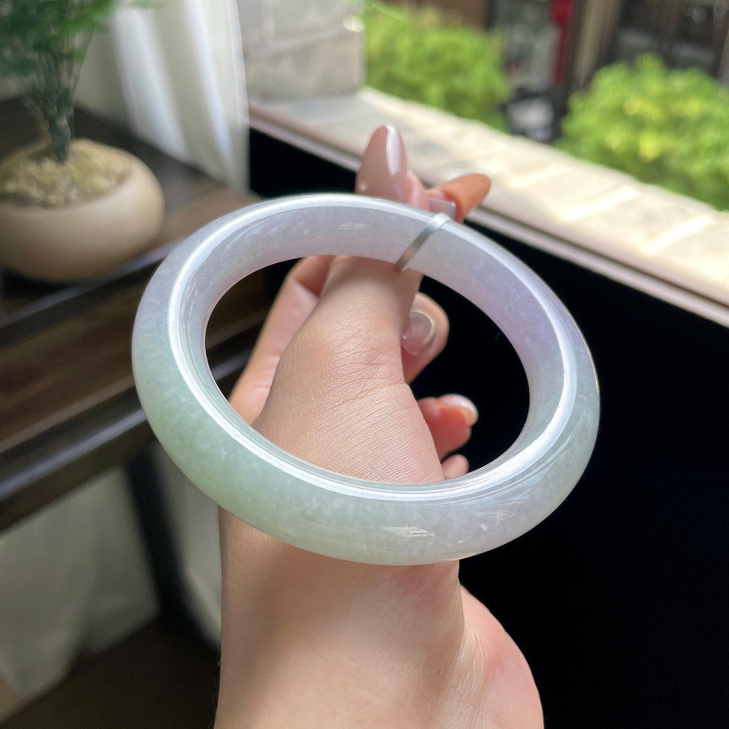 细糯种春彩圆条 56.4圈 天然缅甸A货翡翠（yc693137）