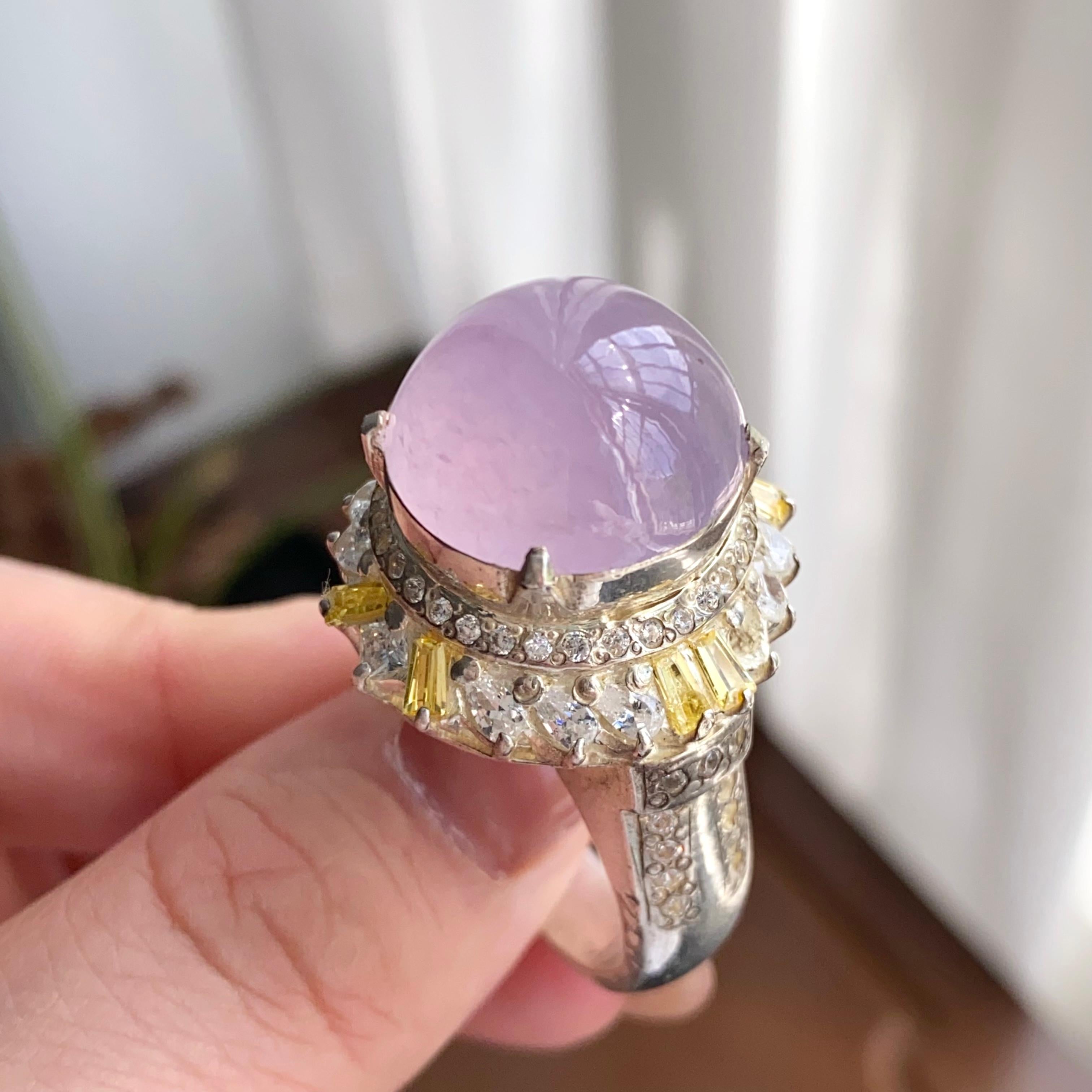 冰种粉春紫戒面裸石（yc258282）