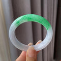 糯冰种阳绿翡翠平安镯（56.5mm）（TF07043305）