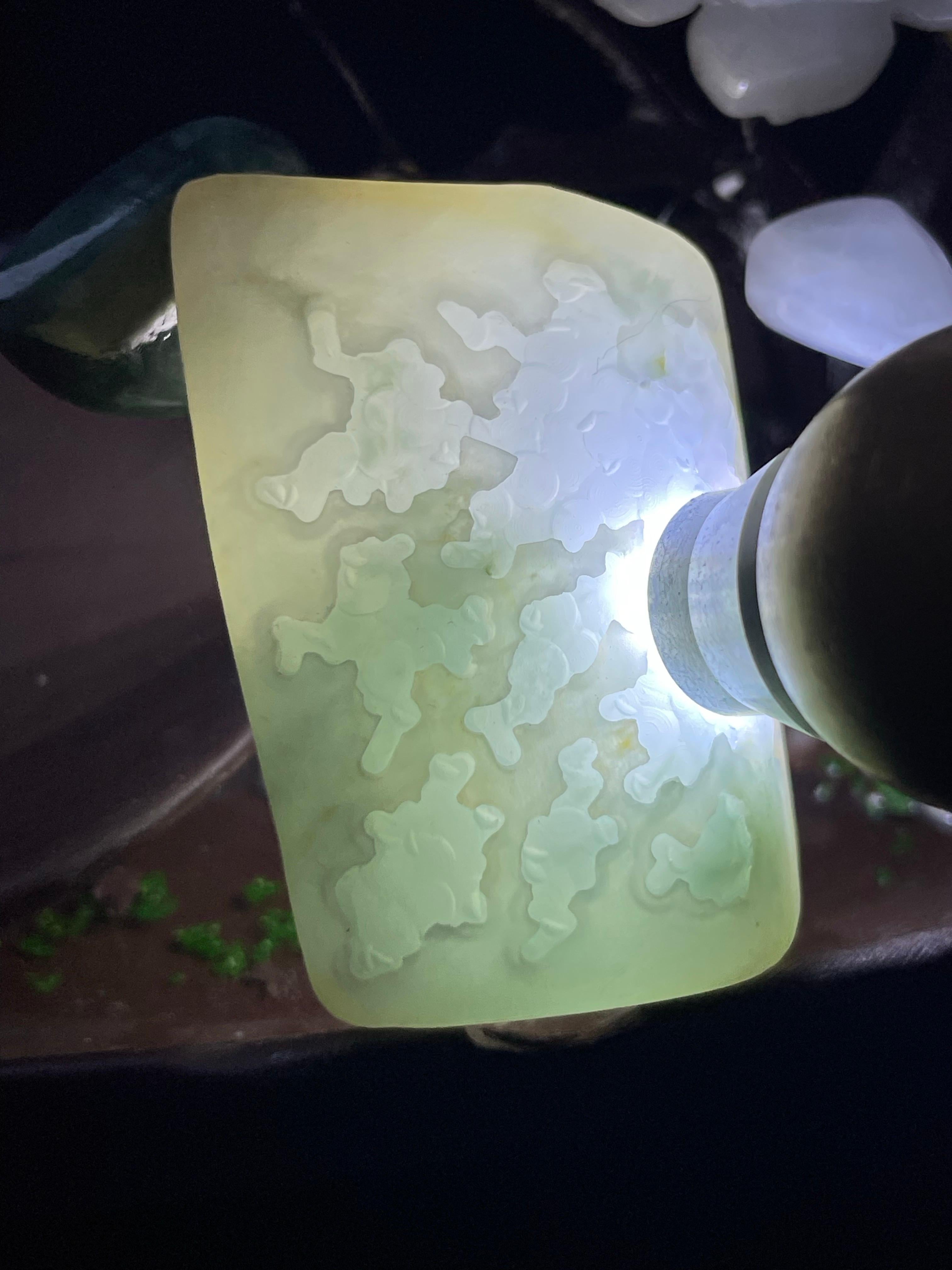 白底飘花小挂件料（yc507752）