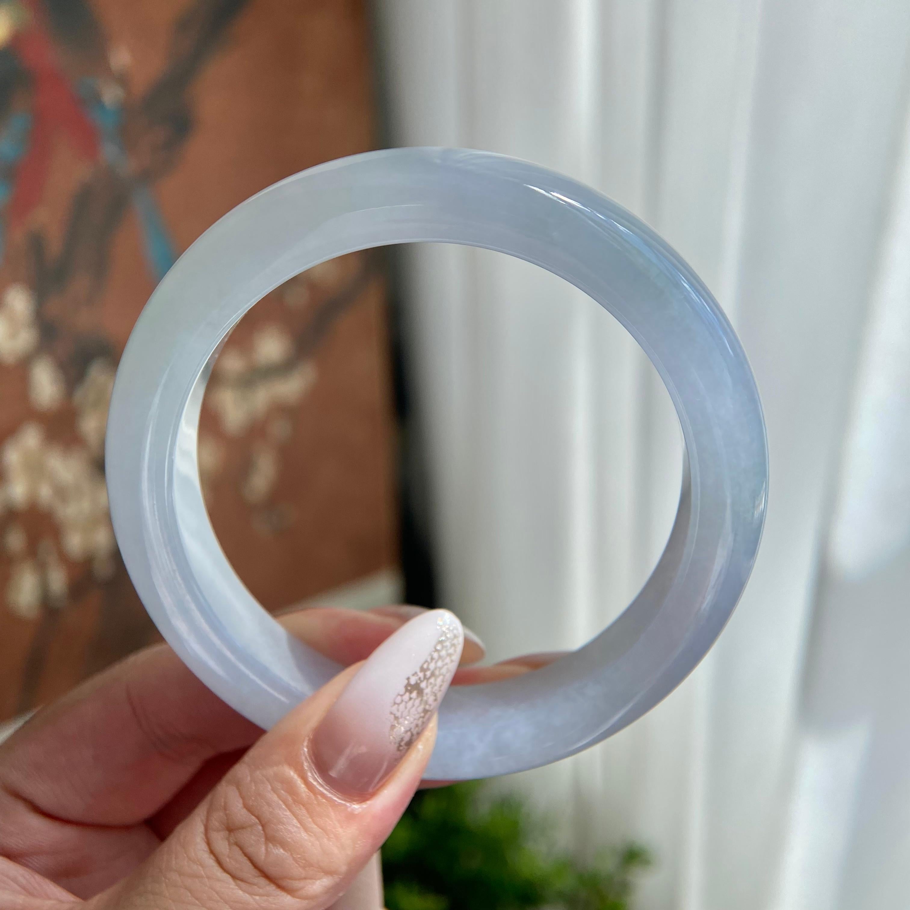 糯冰种淡春彩平安镯（59圈）（yc209984）