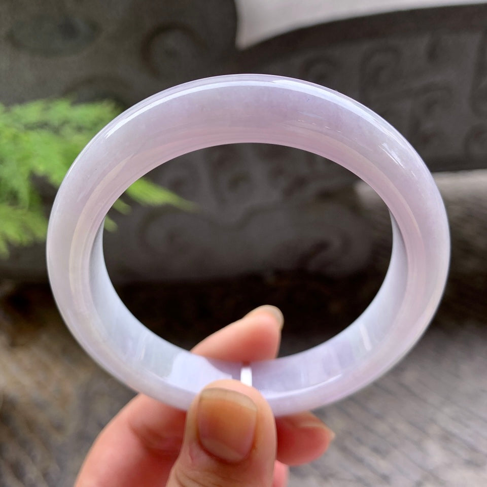 糯种淡粉底平安镯（57.5mm）（yc017433）