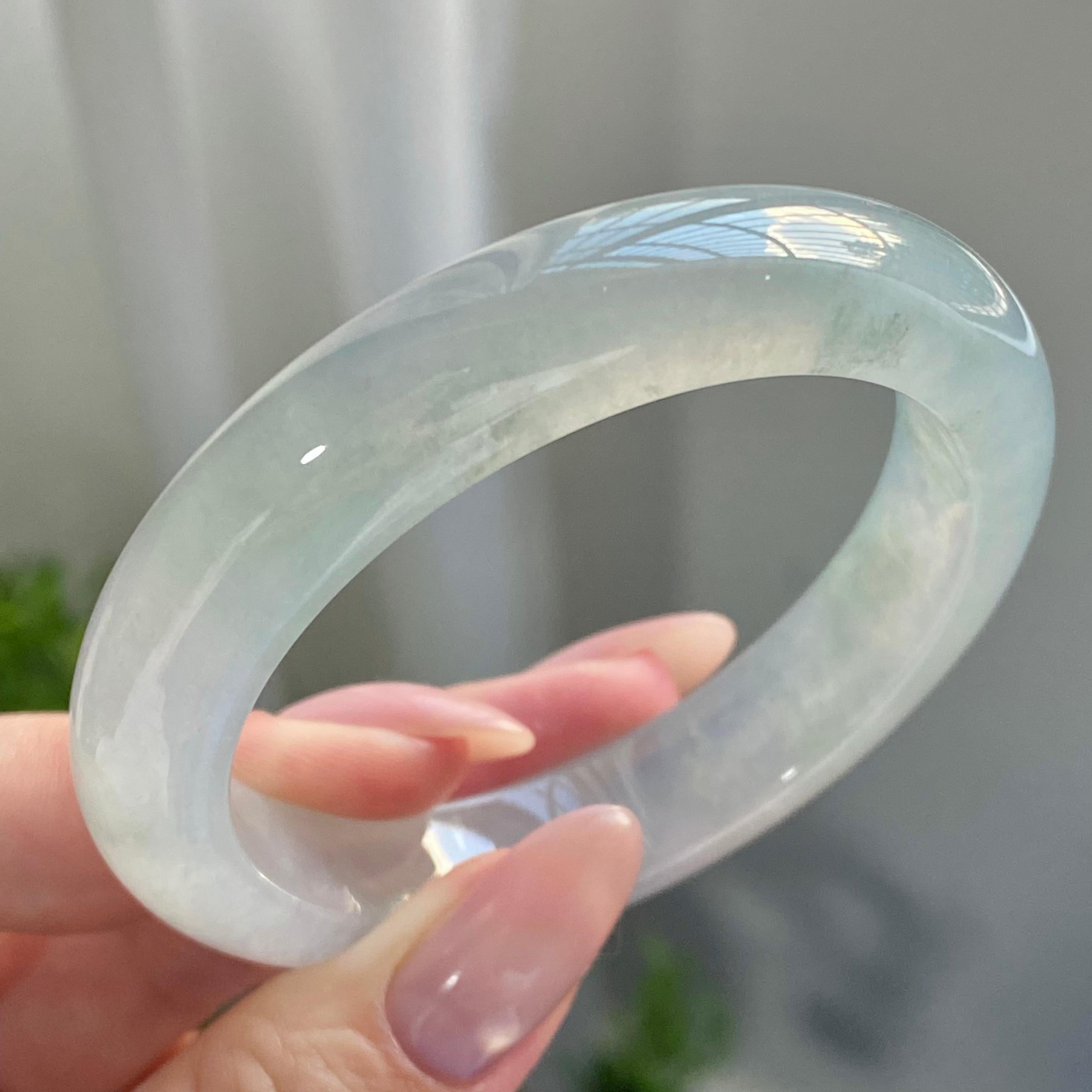 冰种蓝底平安镯（52圈）（yc228766）