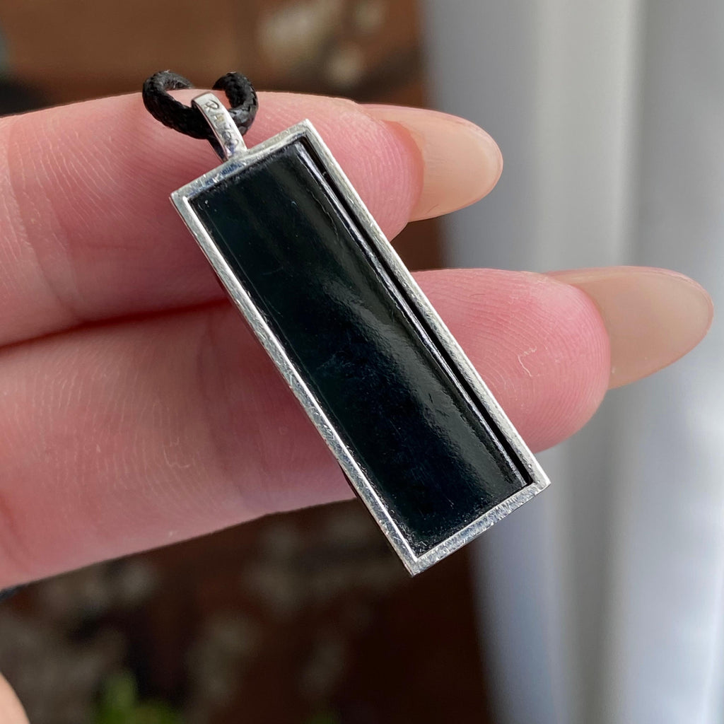 18k金镶墨翠无事牌吊坠（yc235113）