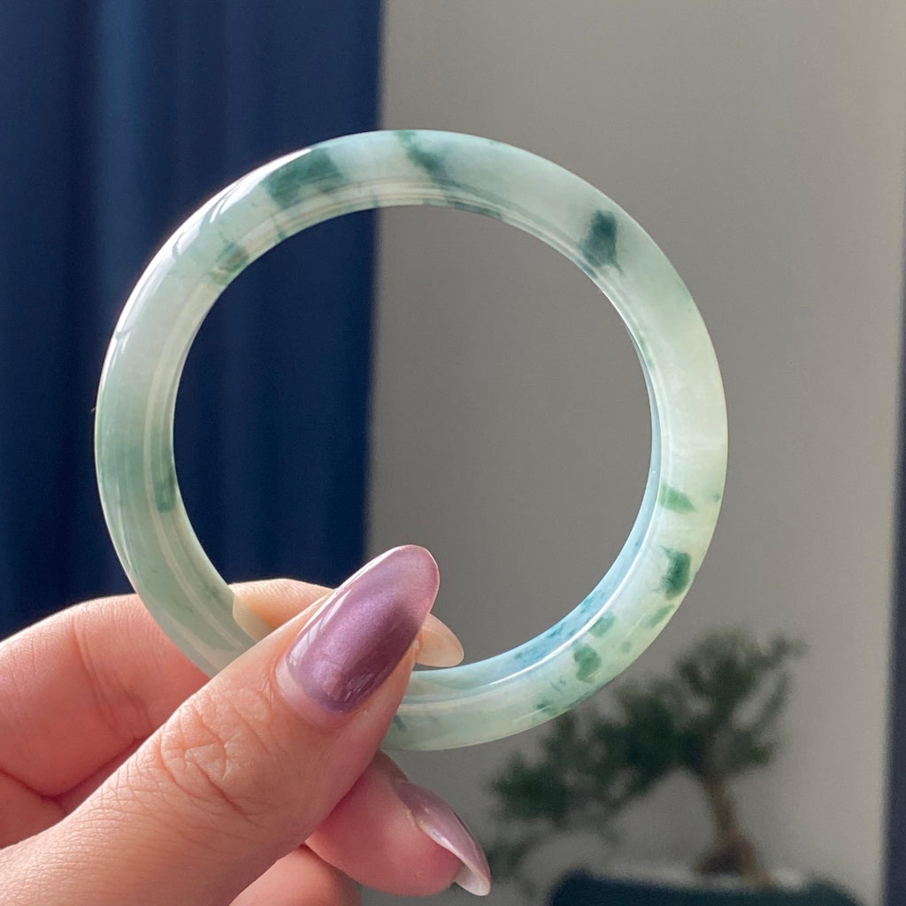 细糯种飘花平安镯手镯（55圈）（yc195216）