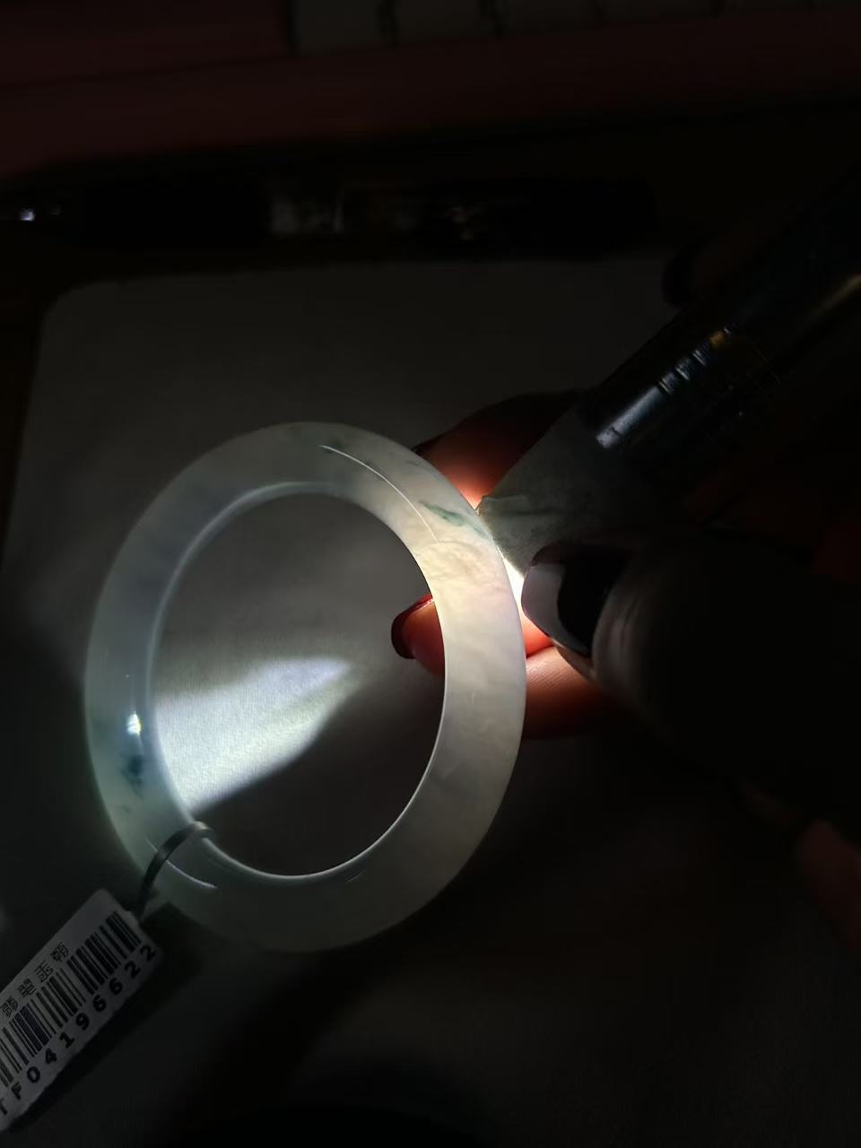 糯冰种飘花圆条手镯（54mm）（yc089909）