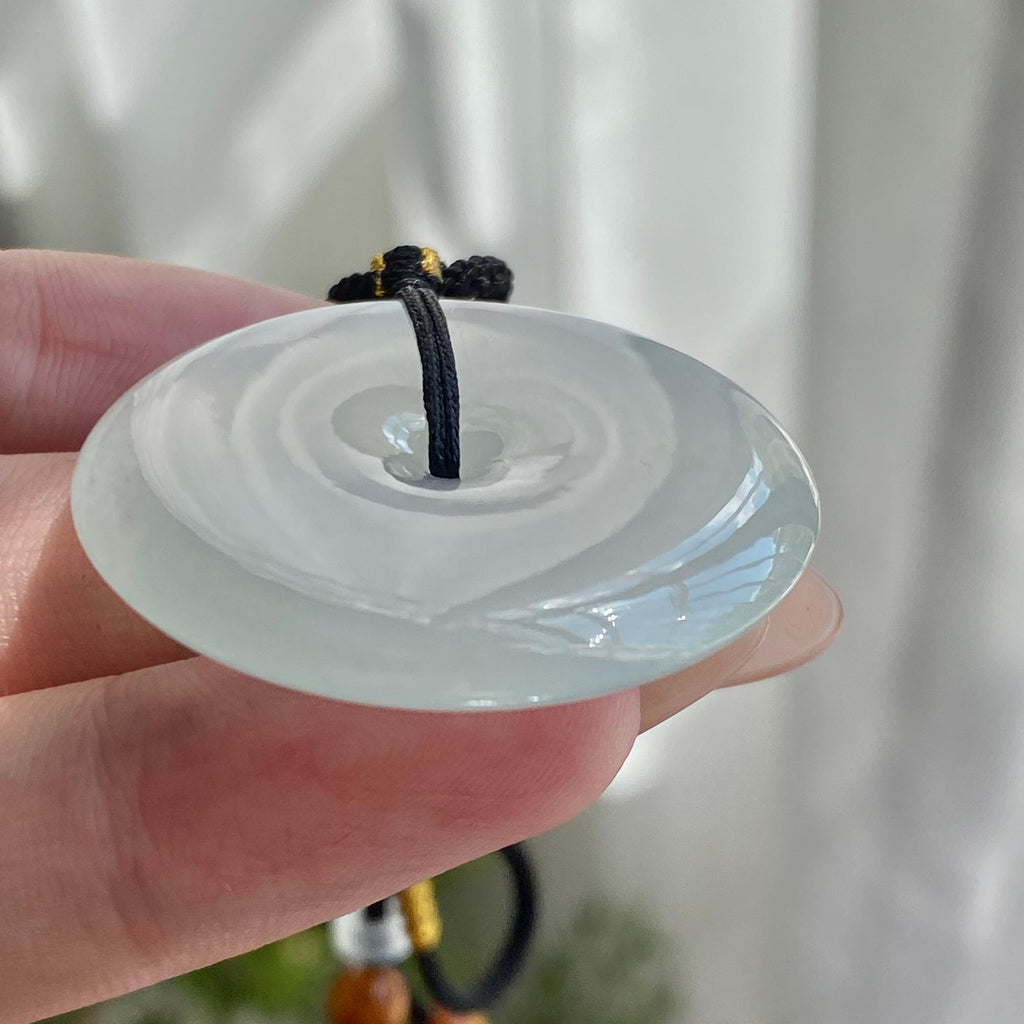 糯冰种白月光平安扣吊坠（yc233033）