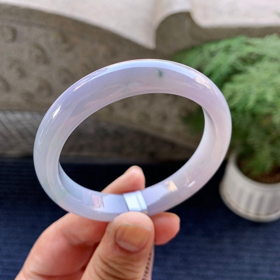 细糯种紫罗兰飘花平安镯（54.4mm）（yc079272）