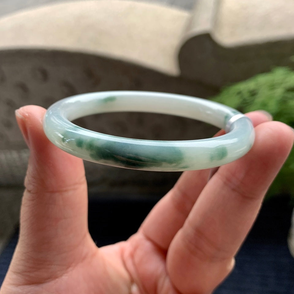 糯种飘花贵妃手镯（53.6mm）（yc093443）