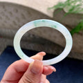 细糯种飘蓝花圆条手镯 52圈口 天然缅甸A货翡翠（yc699698）