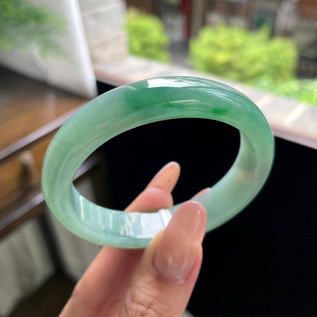秒杀 细糯种油青色贵妃 55.4圈 天然缅甸A货翡翠（yc703291）
