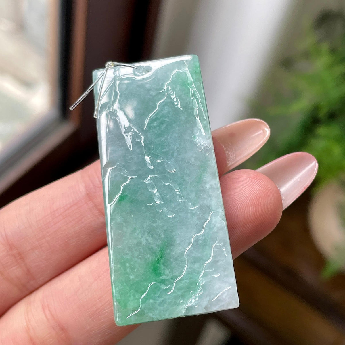 细糯种翠绿一鹿有你牌子挂件 天然缅甸A货翡翠（yc694822）