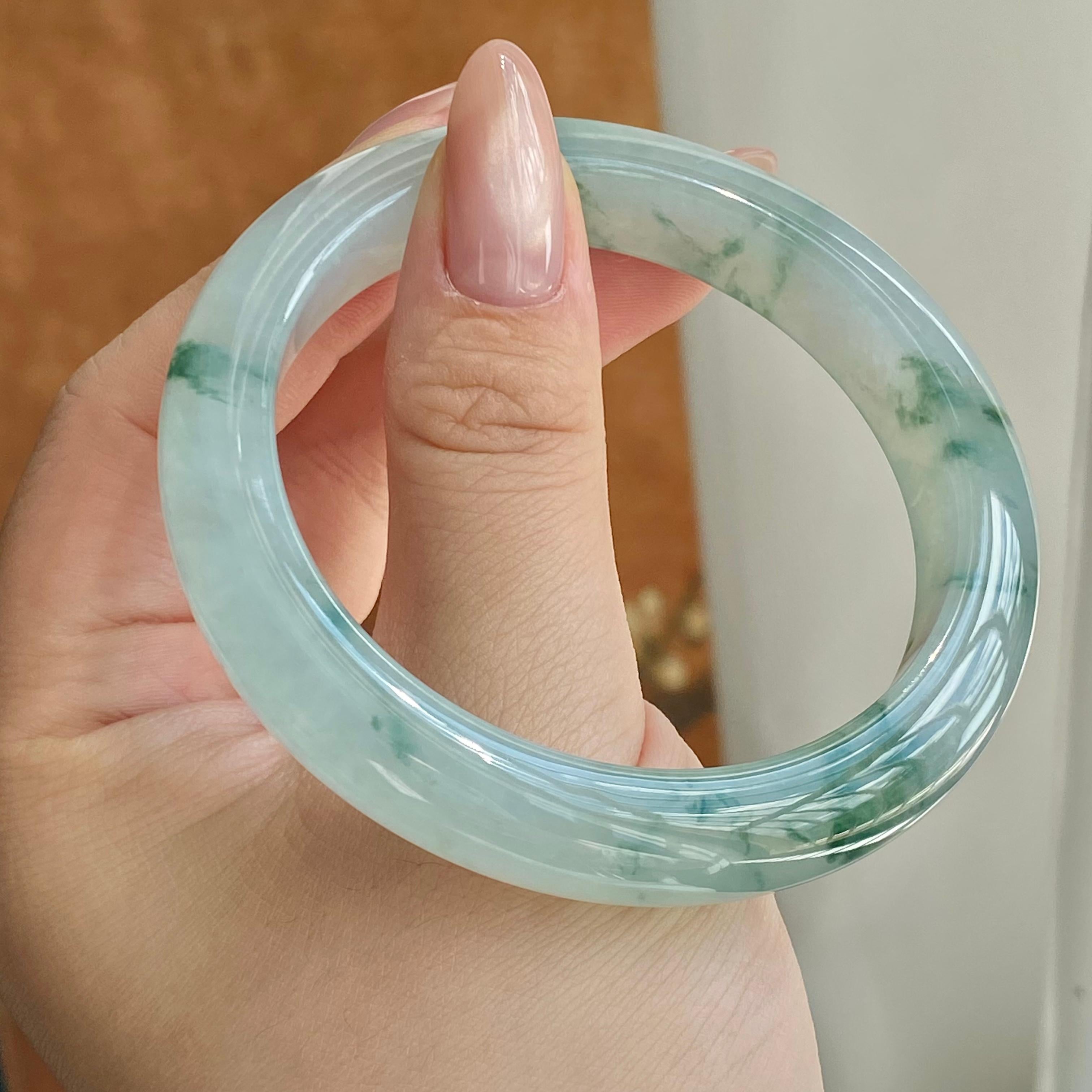 冰种飘花平安镯（57圈）（yc229108）