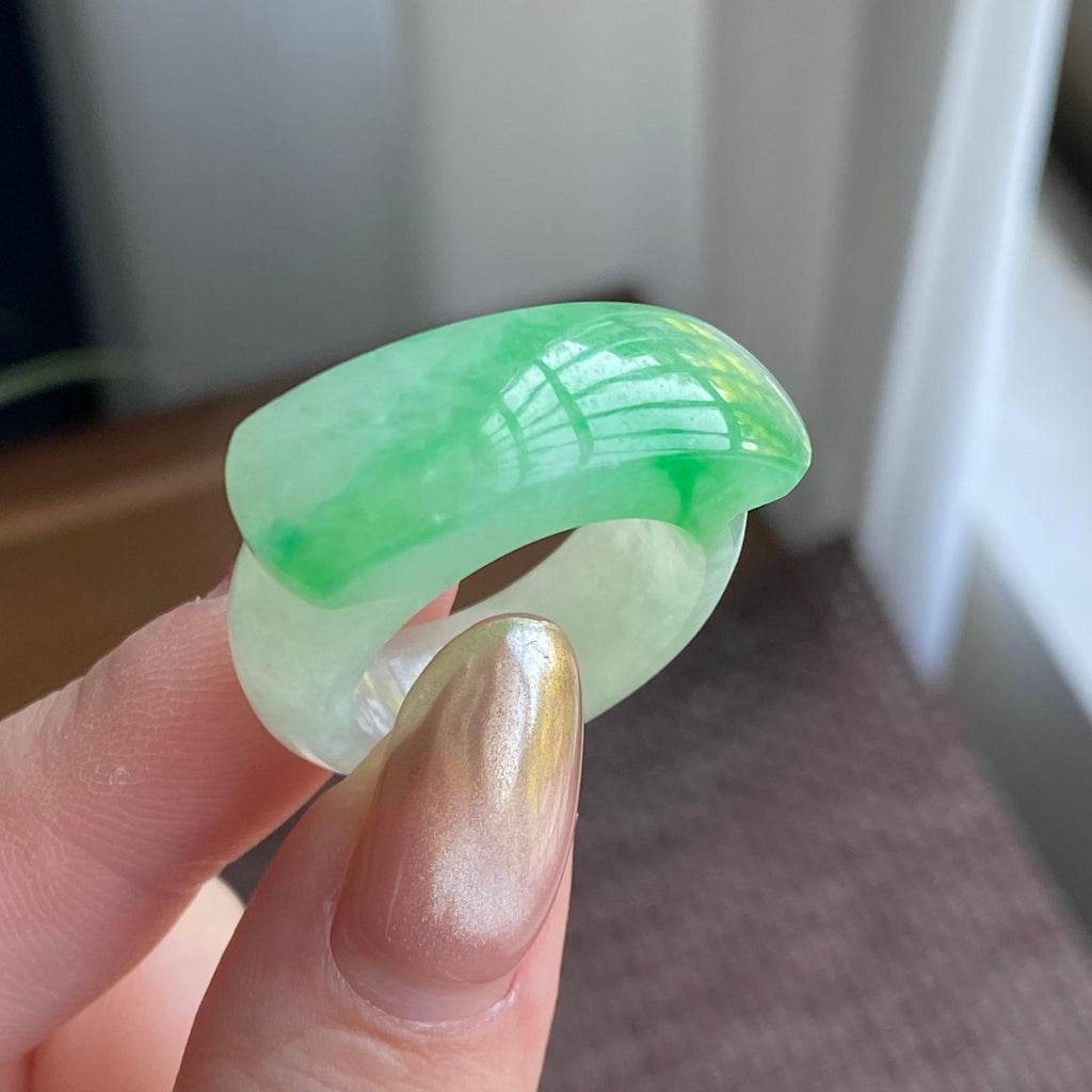 糯冰种金丝阳绿扳指（yc267891）