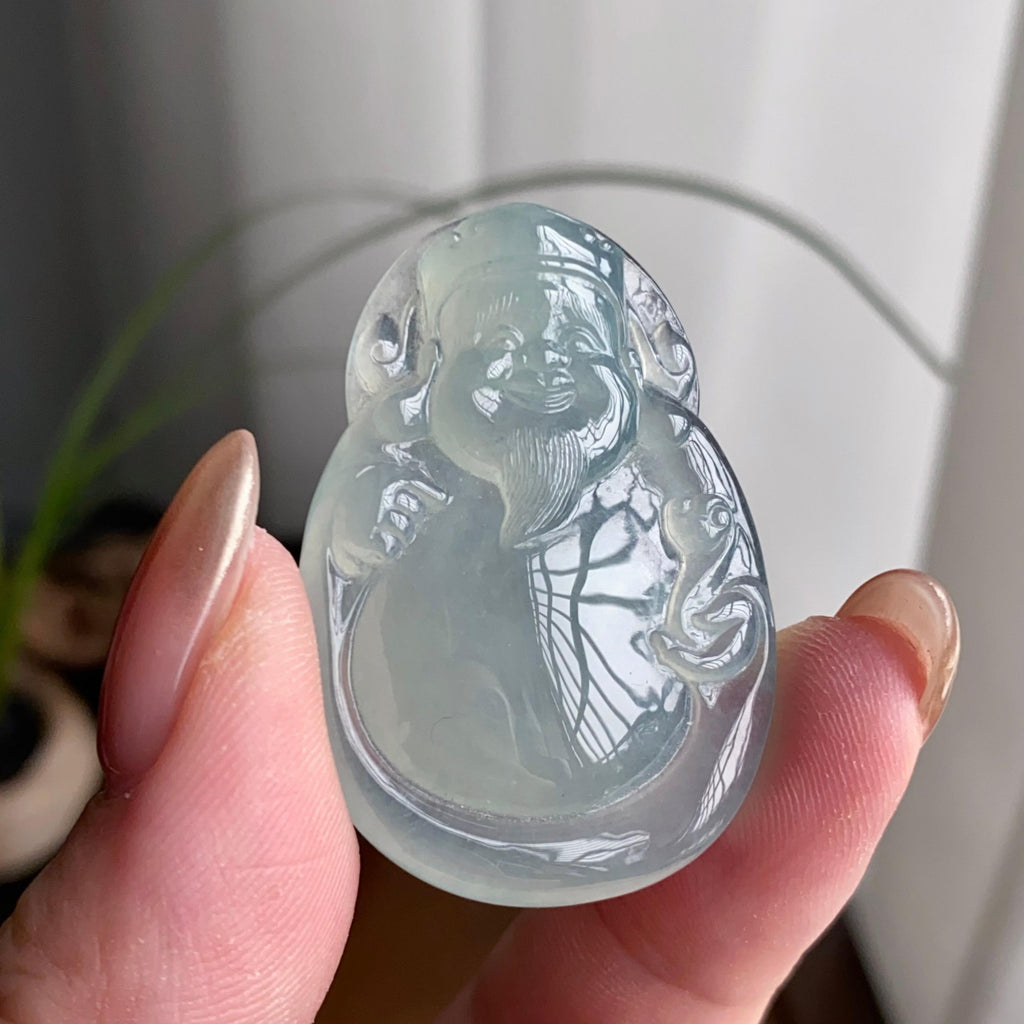 冰种淡晴底财神吊坠（yc260818）