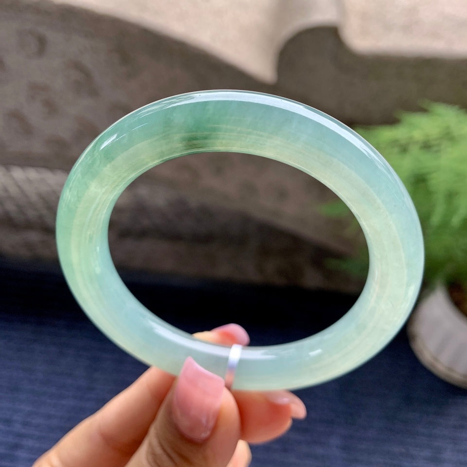 糯冰种晴水圆条手镯（55mm）（yc092173）