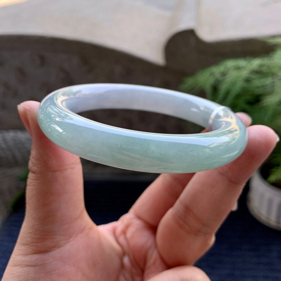 细糯种淡春彩圆条手镯（57.5mm）（yc094198）