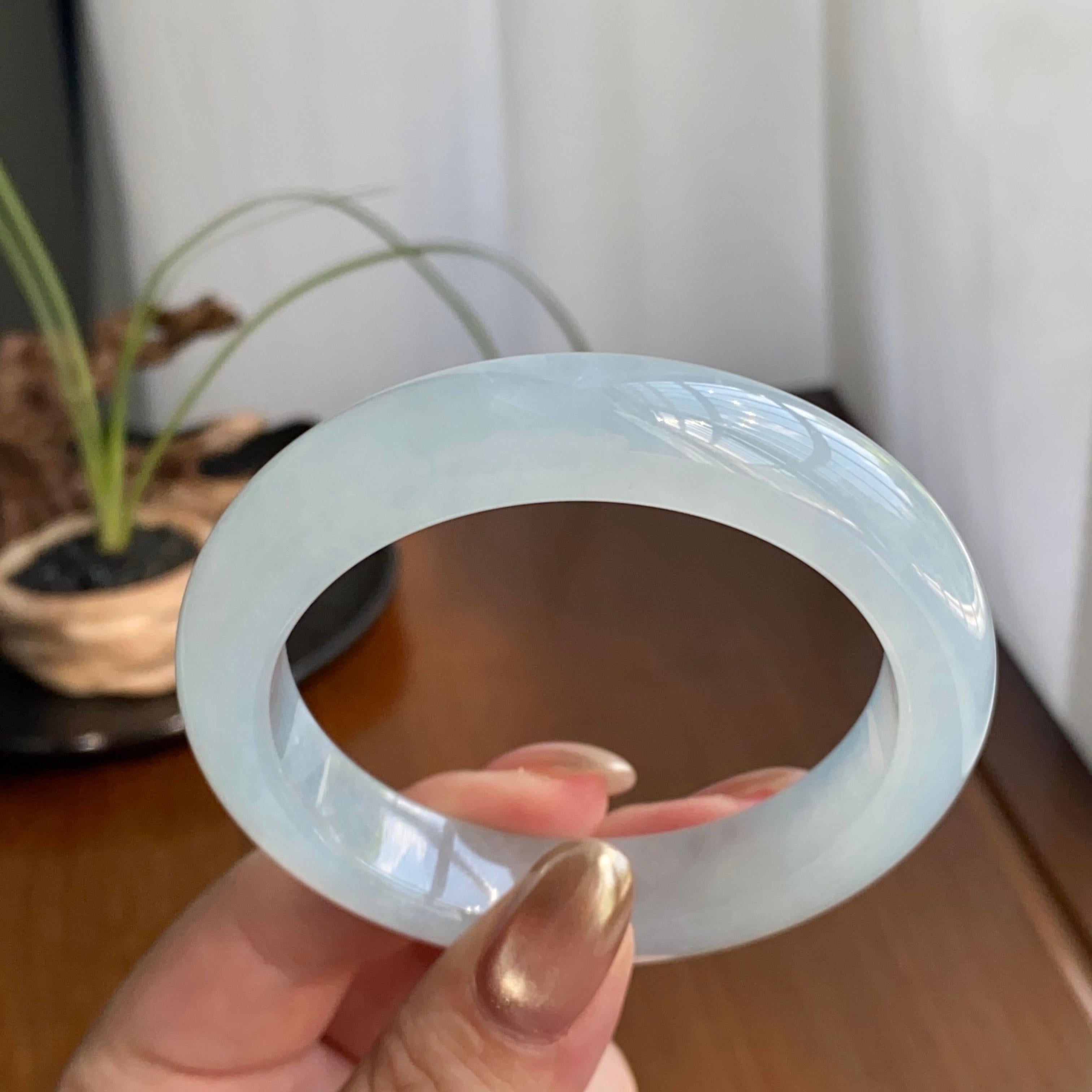 冰种淡晴底平安镯（54圈）（yc259078）