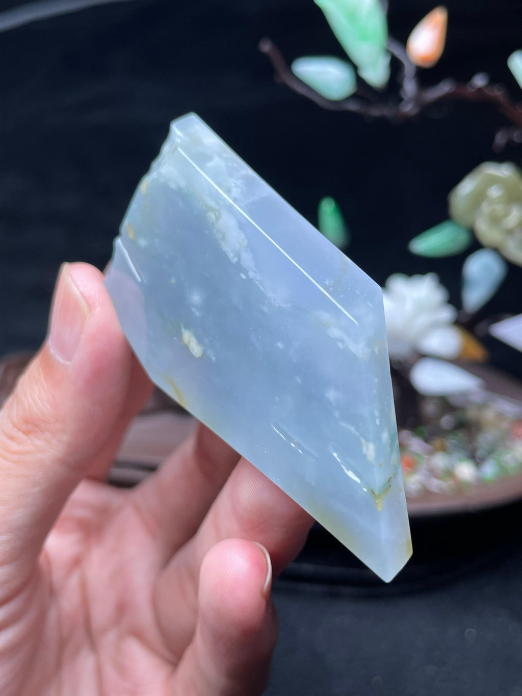冰晴底飘花飘黄随形牌子料（yc521753）