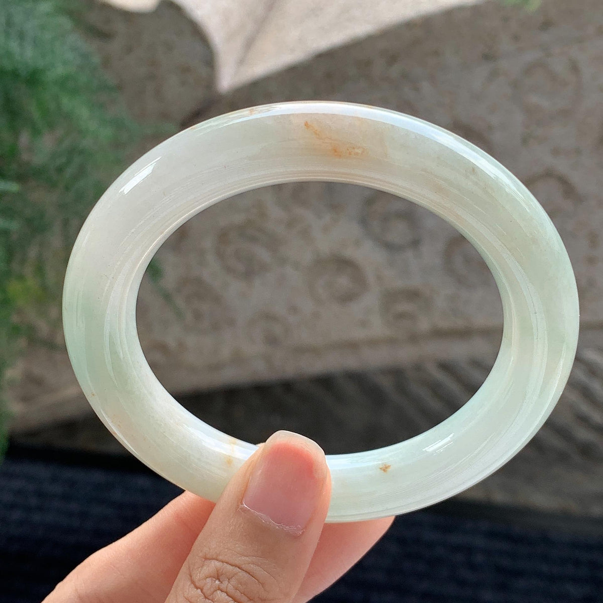 细糯种 黄加绿圆条手镯 58.5圈 天然缅甸A货翡翠（yc699559）